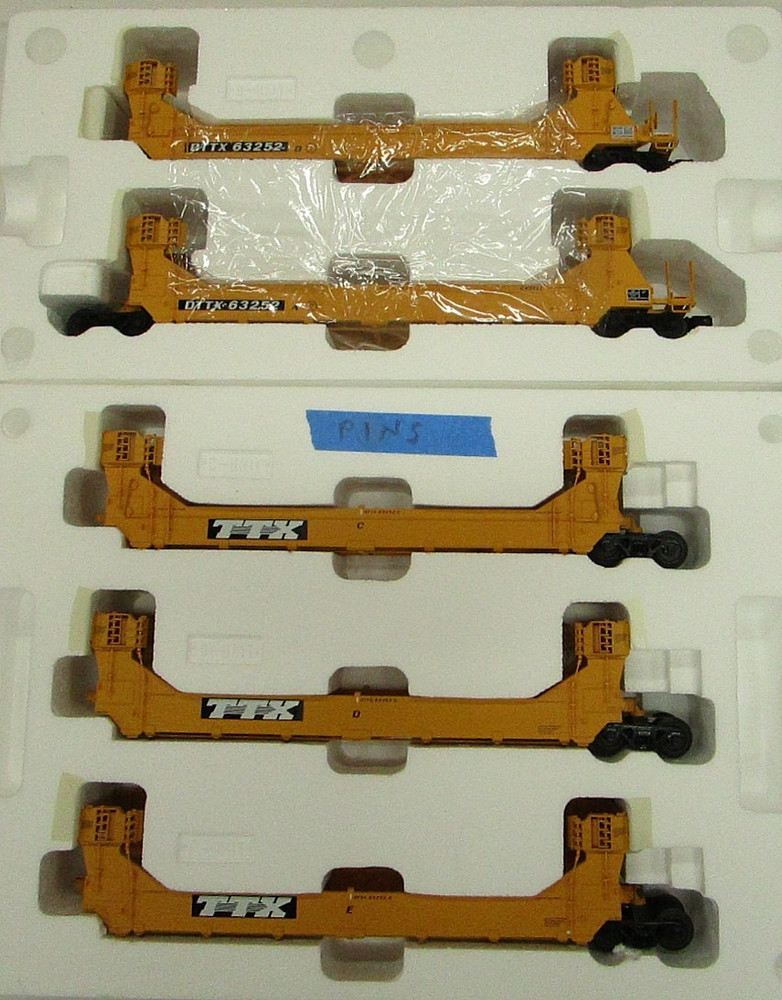ATLAS O GUNDERSON STACK 5 CAR SET O SCALE TTX  INTERMODAL 3 rail-LN