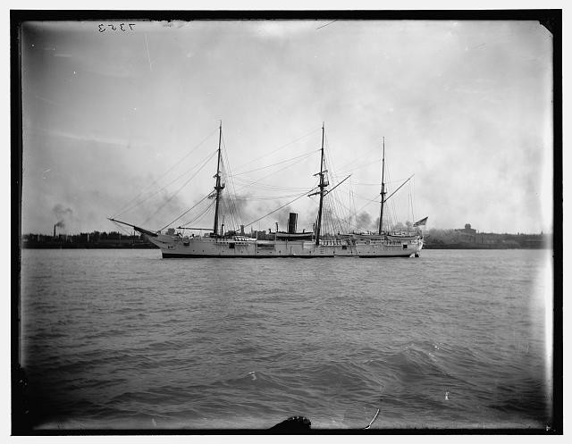 Photo:Detroit USS Yantic Gunboat 1890s American Naval Ship on Water