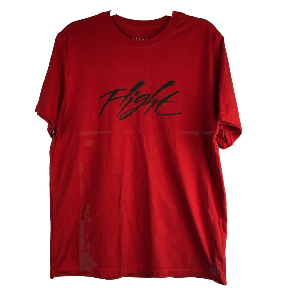 Nike Air Jordan Mens Red Flight Graphic Crew Neck T-Shirt Size Large Sportswear
