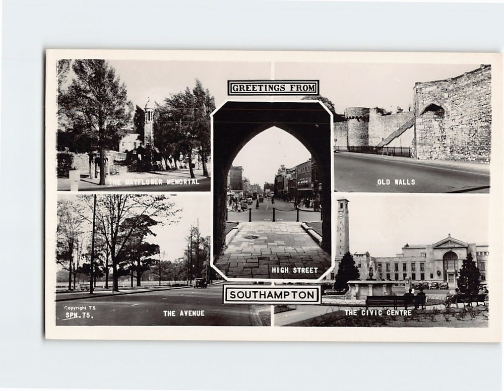 Postcard Southampton Landmarks Greetings from Southampton England