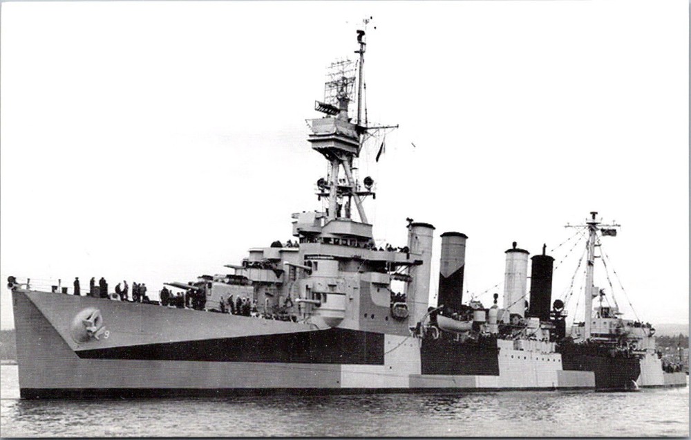 USS Richmond CL-9 Postcard Light Cruiser Military