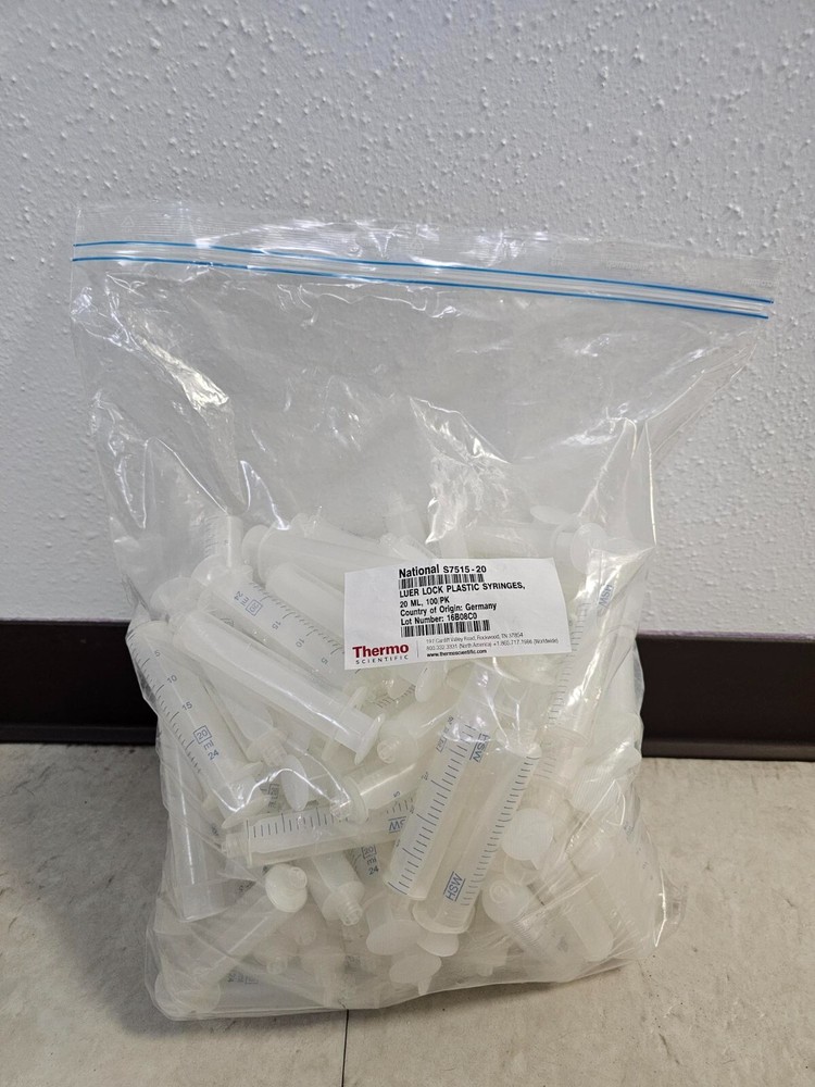 Thermo Scientific 20mL Luer Lock Syringes - 100-Pack All-Plastic Disposable