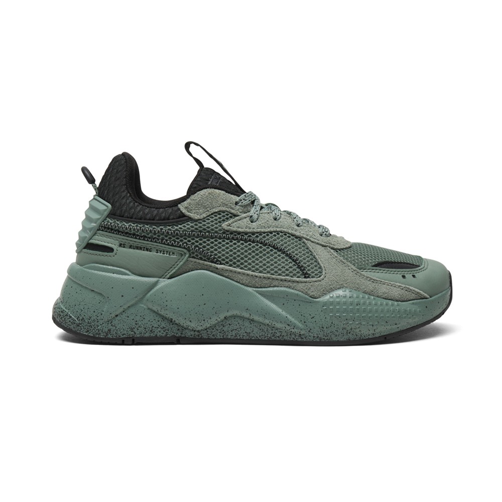 PUMA RsX New Mono Lace Up  Mens Green Sneakers Casual Shoes 40346501