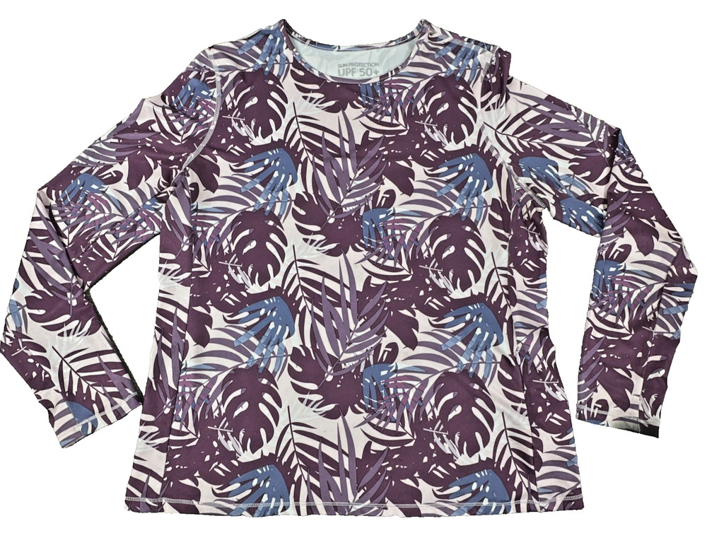 32 Degrees Cool Women's Long Sleeve Sun Protection Tee Shirt Rash Guard Size L
