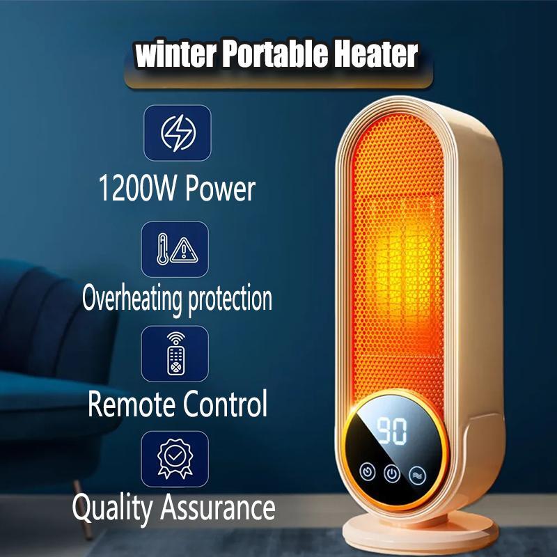Calentador Eléctrico Portátil 1200w Plástico Blanco Soporte Libre Táctil Hogar Plug-in