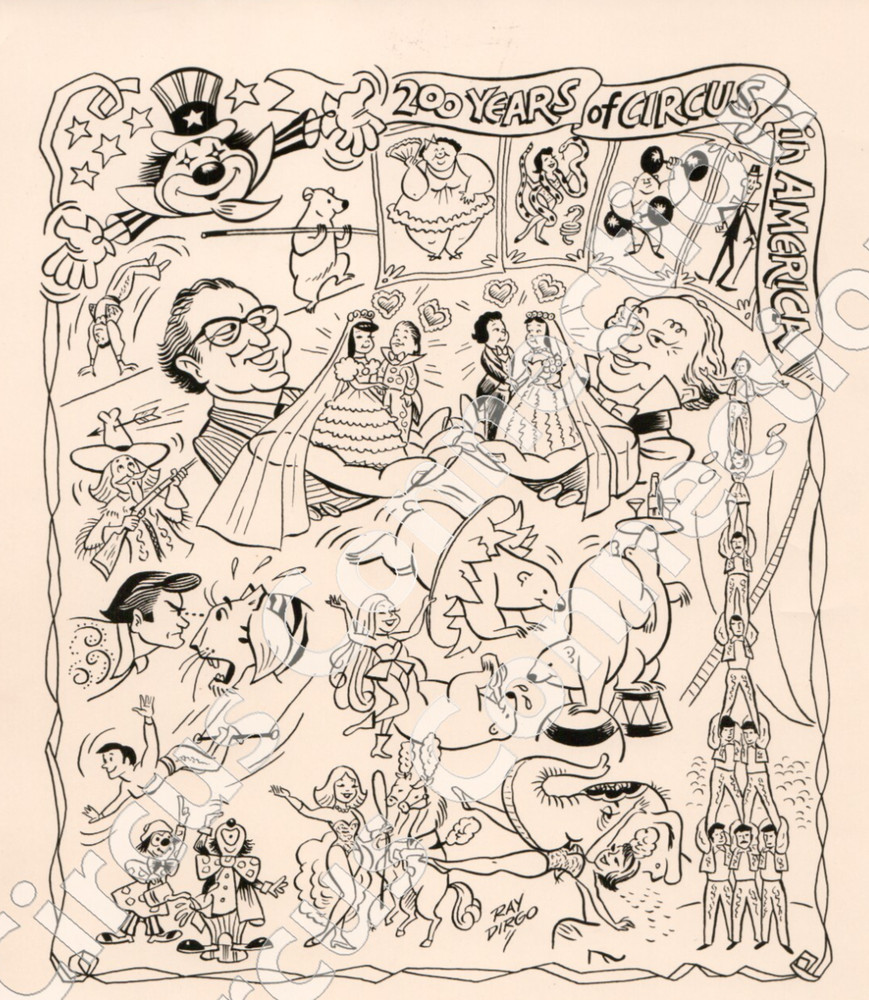 1976 Ringling Bros Circus Promotional Ray Dirgo Drawing Photograph 8