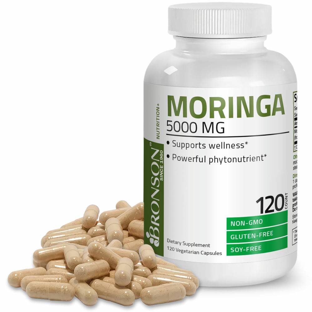 Bronson moringa oleifera powder capsules extra high potency energizing superfood