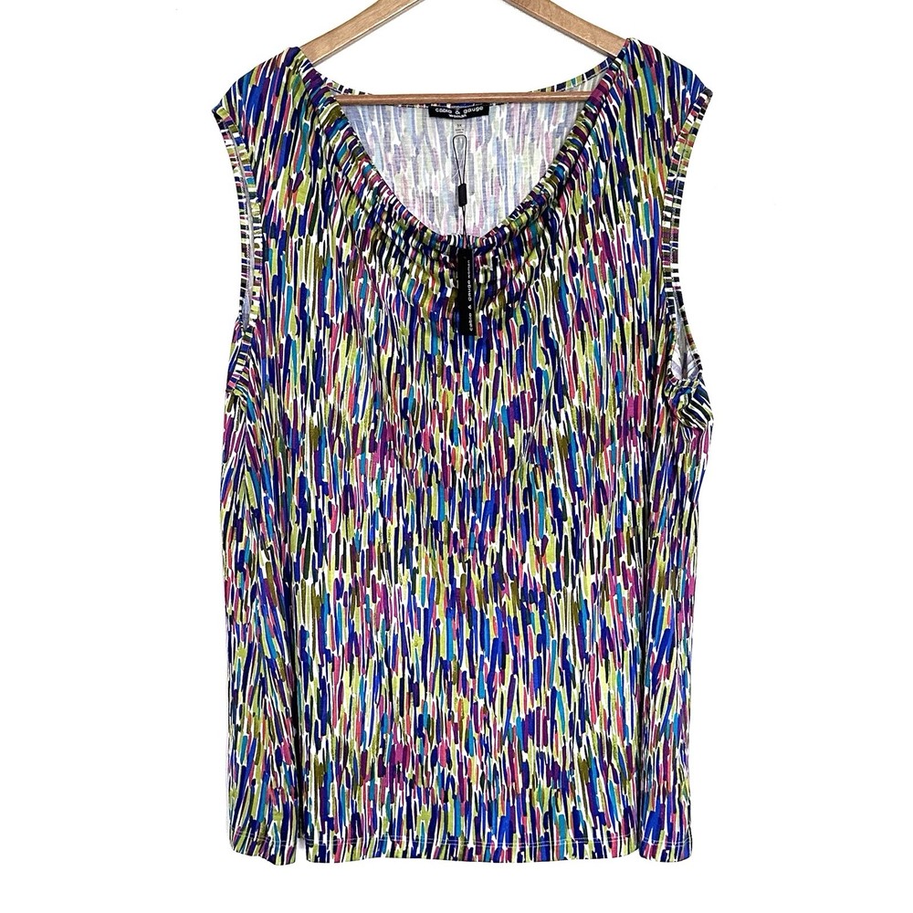 NWT Cable & Gauge Plus Shirt Women’s 3X Geometric Boho Sleeveless Top