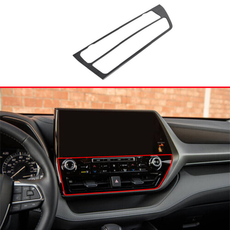 Steel Black Middle Console Navigation Frame 1pcs For Toyota Highlander 2020-2023