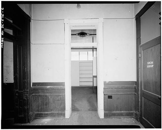 Photo:Washington DC Busch Building 1900s Doorway Sign Shop Interior HABS