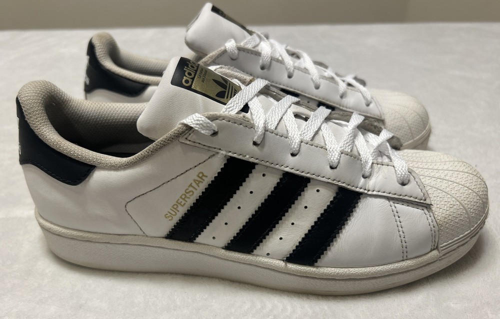 Adidas Shoes Mens Size 7 Superstar White Casual Sneakers 3 Stripe Classic
