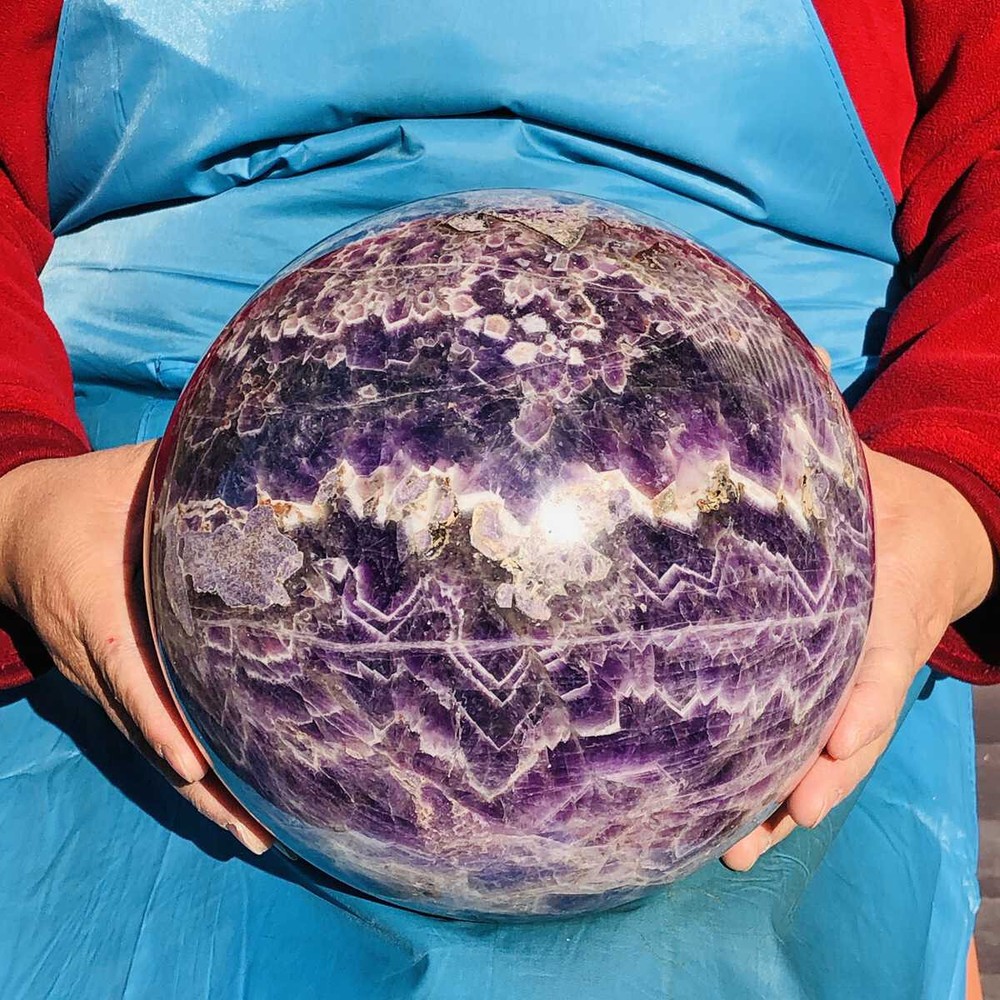10.9KG Natural Amethyst Quartz Crystal Sphere for Healing and Meditation