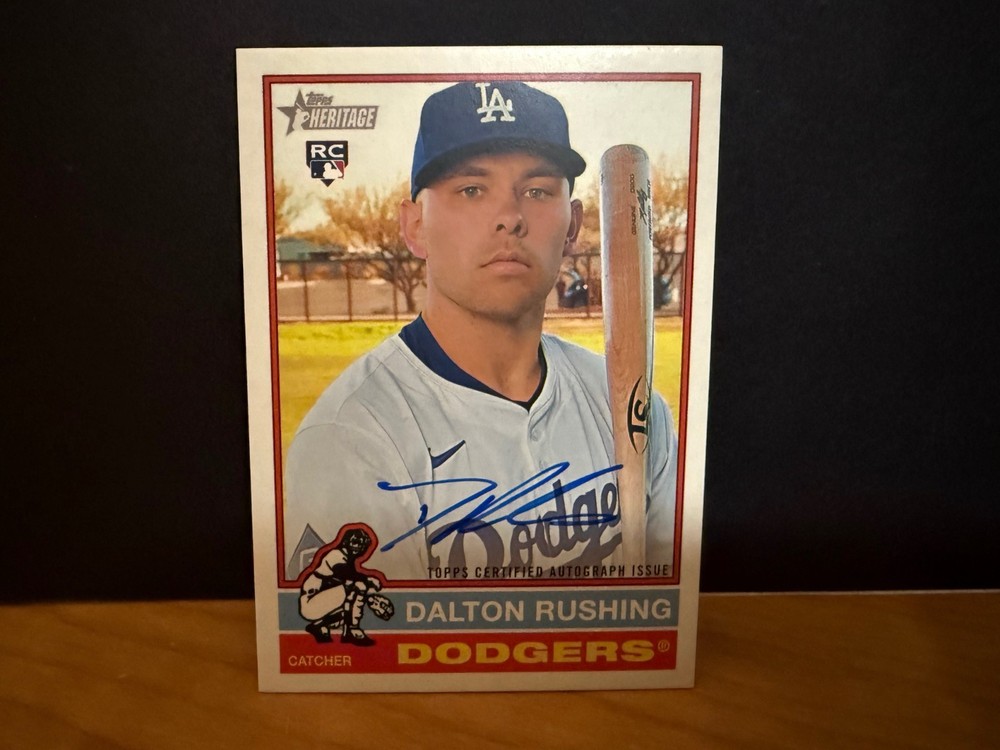Dalton Rushing 2025 Topps Heritage High #'s RC Autograph Dodgers ROA-RU NICE!