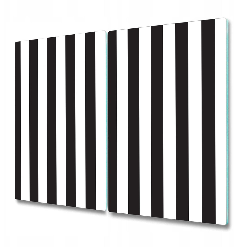 Glass Induction Ceramic Hob Cover Worktop Saver Stripe Black and White 2x30x52