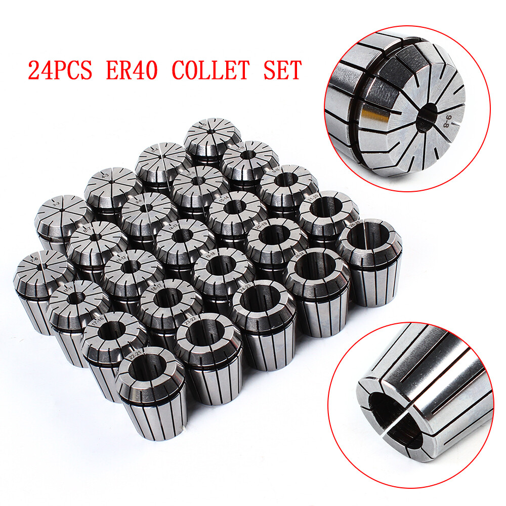 24PCS ER40 Collet Set Metric  Spring Collet Milling Lathe CNC Chuck Bit Holder