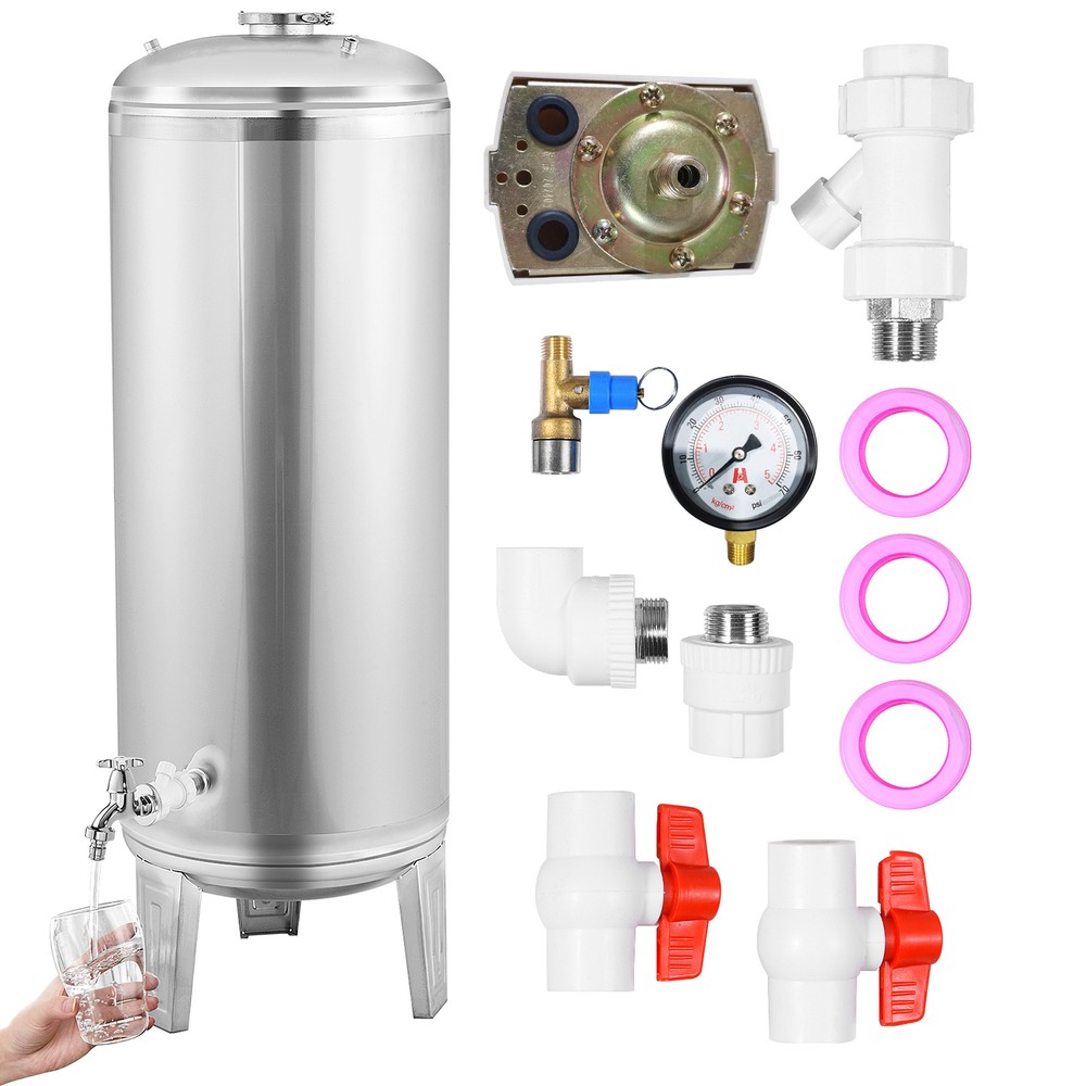 52.8-66 Gal Pressurized Well Tank Stainless Steel Water Pressure Tank For Well