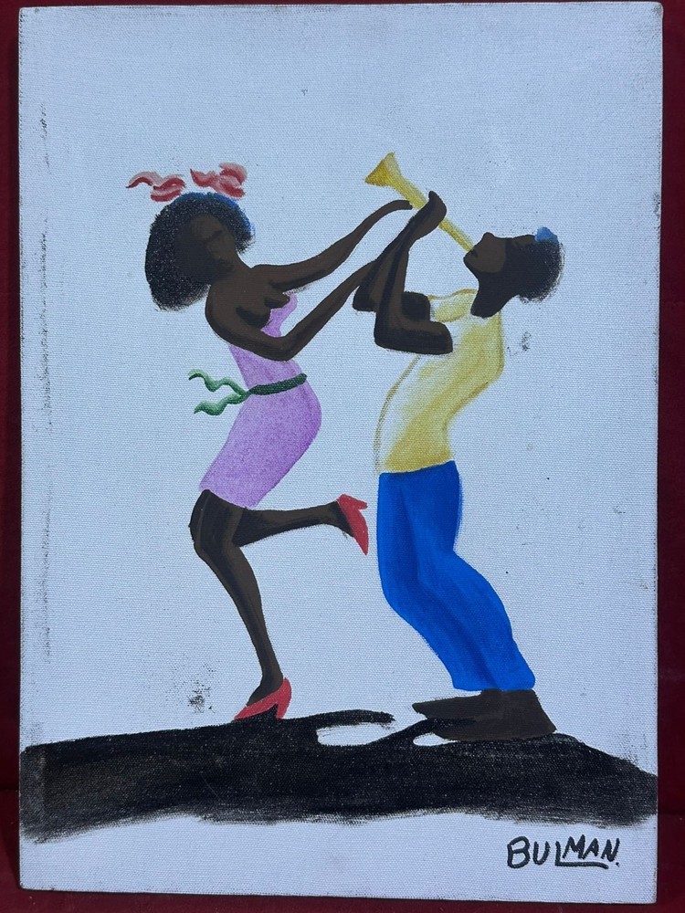 ORVILLE BULMAN oil painting on  canvas, vtg stamped signed