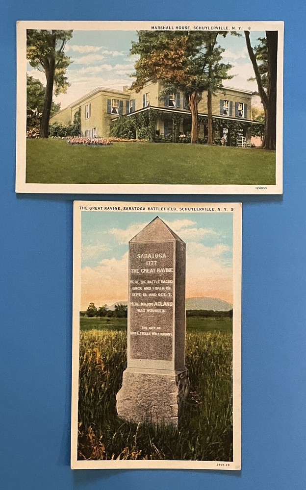 SCHUYLERVILLE New York POSTCARD Lot Marshall House & Saratoga Battlefield