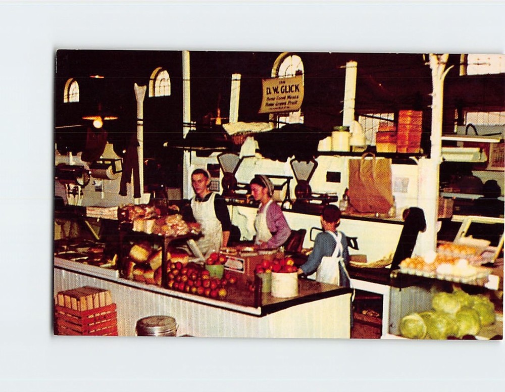 Postcard Amish at Lancaster County Market Pennsylvania USA