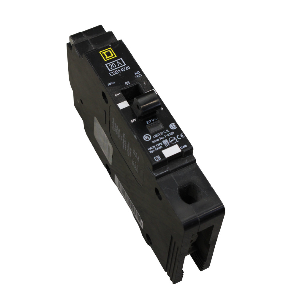 Square D Schneider Electric EDB14020 Single Pole 20 Amp Breaker 277 Volt