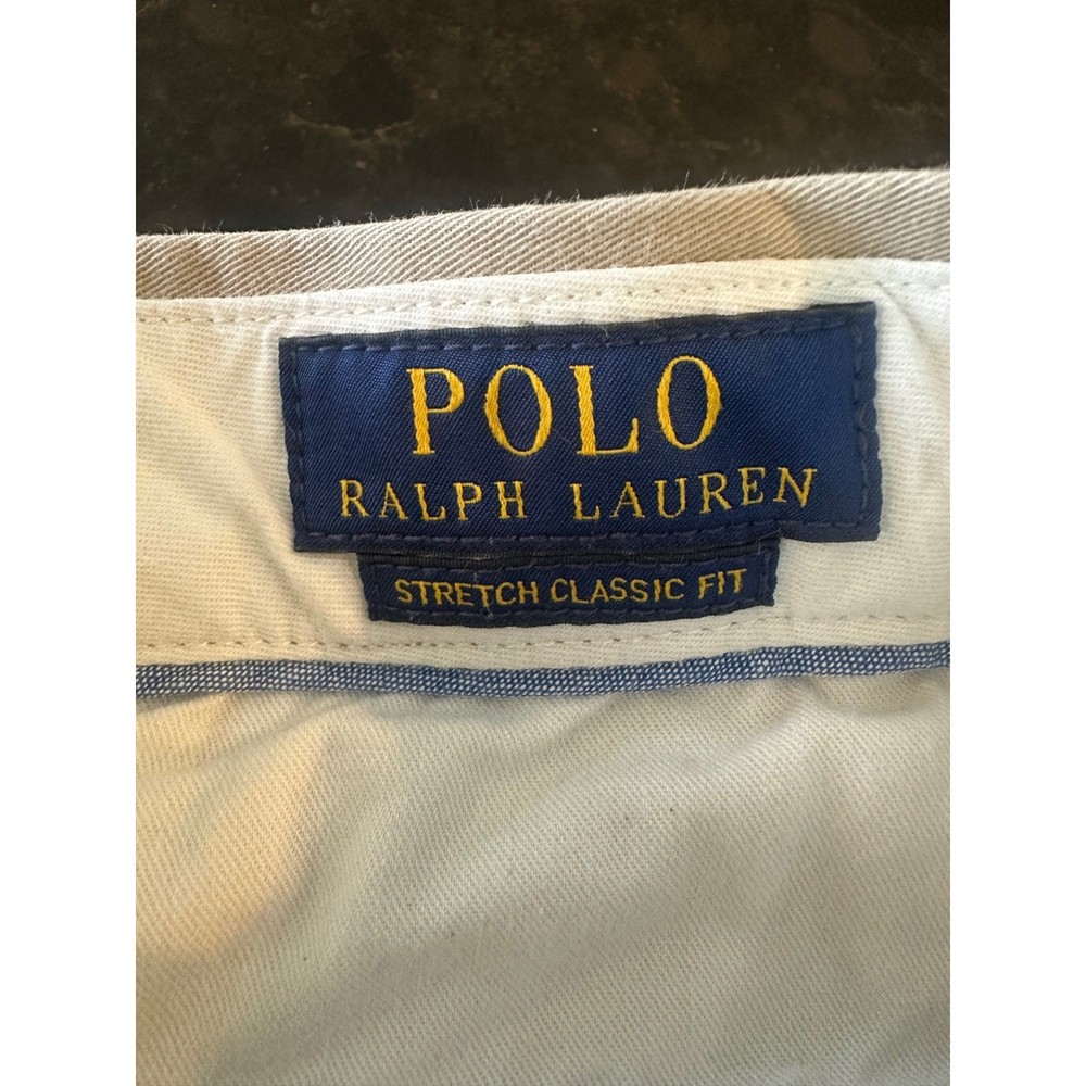 Polo Ralph Lauren Mens Stretch Classic Fit Chino Pants Khaki Tan Cotton Twill 35