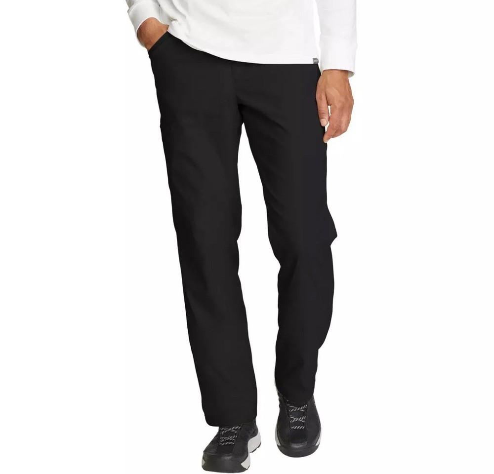 Eddie Bauer Men’s Rainier Tech Pants Size 32x30 in Black Water-Resistant Comfort
