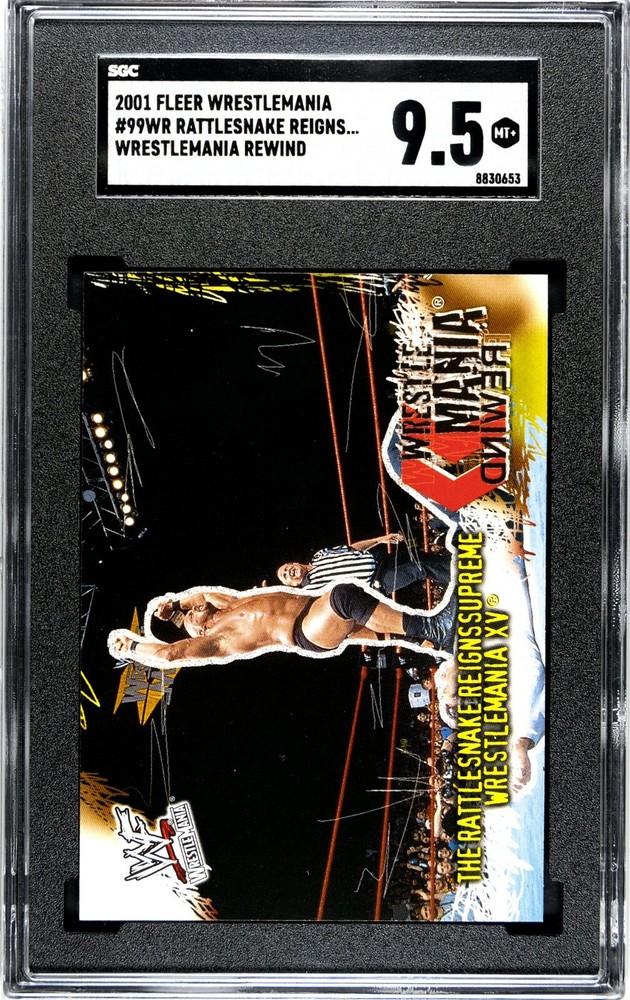 2001 Fleer WWF WrestleMania #99WR Stone Cold Steve Austin SGC 9.5 MT+