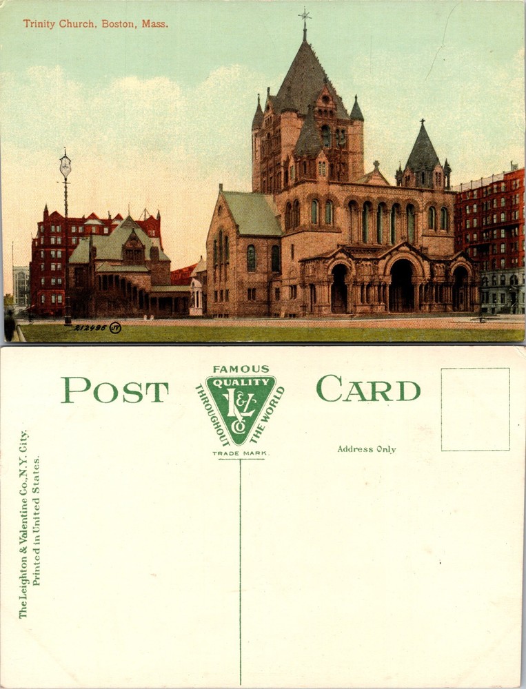 Trinity Church Boston Massachusetts MA Postcard