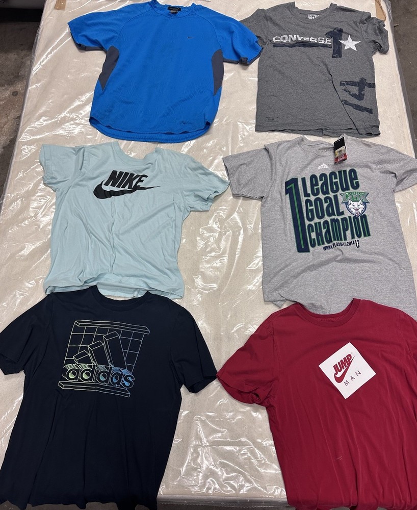 Lot of 6 Nike, Adidas, Converse, and Jordan T Shirts Size M