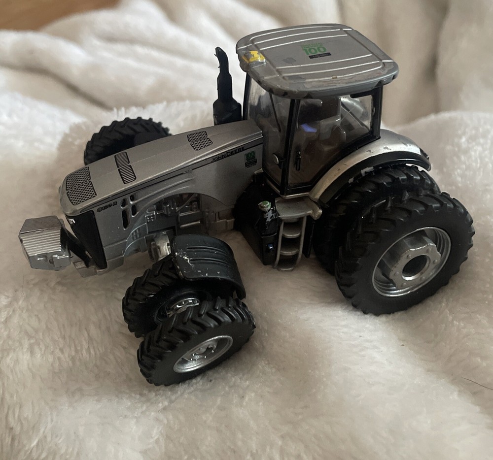 Ertl 1/64 Silver John Deere 8400R Tractor Farm Toy Duals 100 Years Farming Rare
