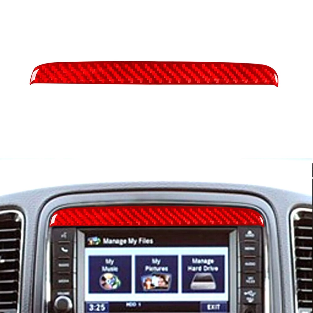 Red Carbon Fiber Navigation GPS Panel Above Cover Trim For Dodge Durango 2011-13
