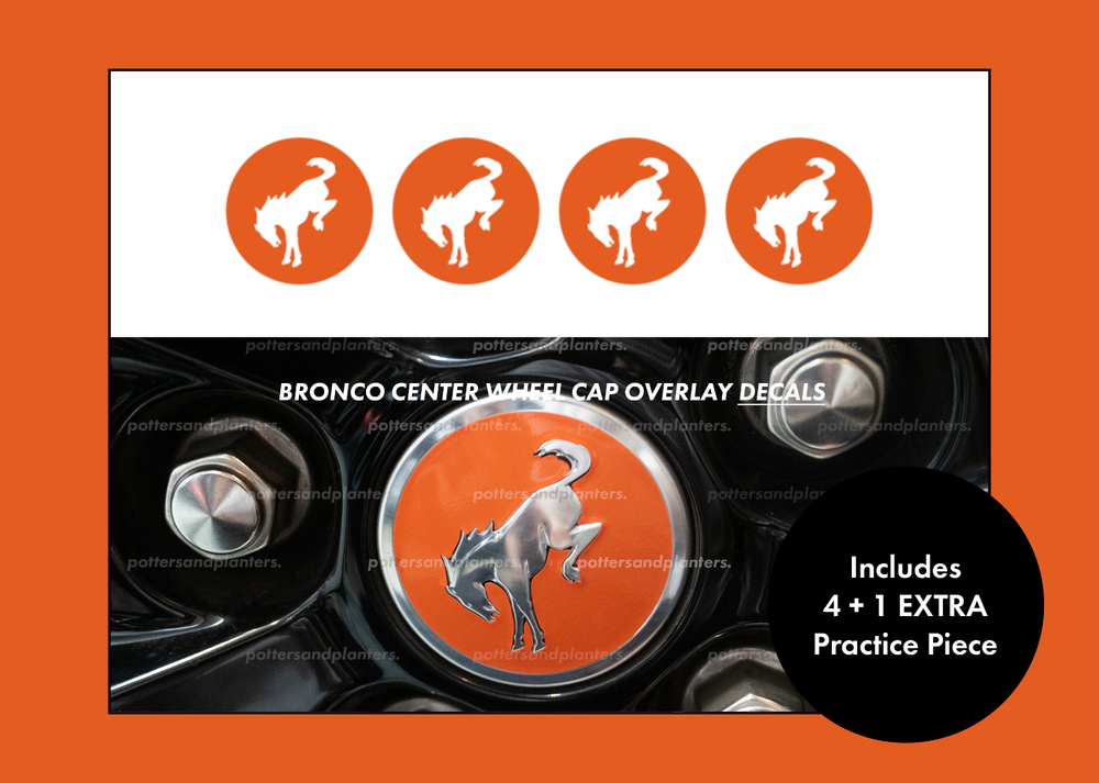 For Ford Bronco 2021 - 2024 Die Cut Wheel Cap Color Vinyl DECAL Overlays