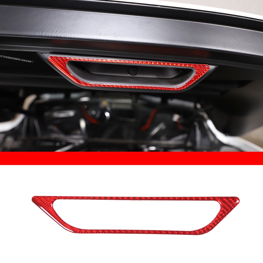 Red Carbon fiber Engine Compartment handle frame Trim For Corvette C8 2020-2023