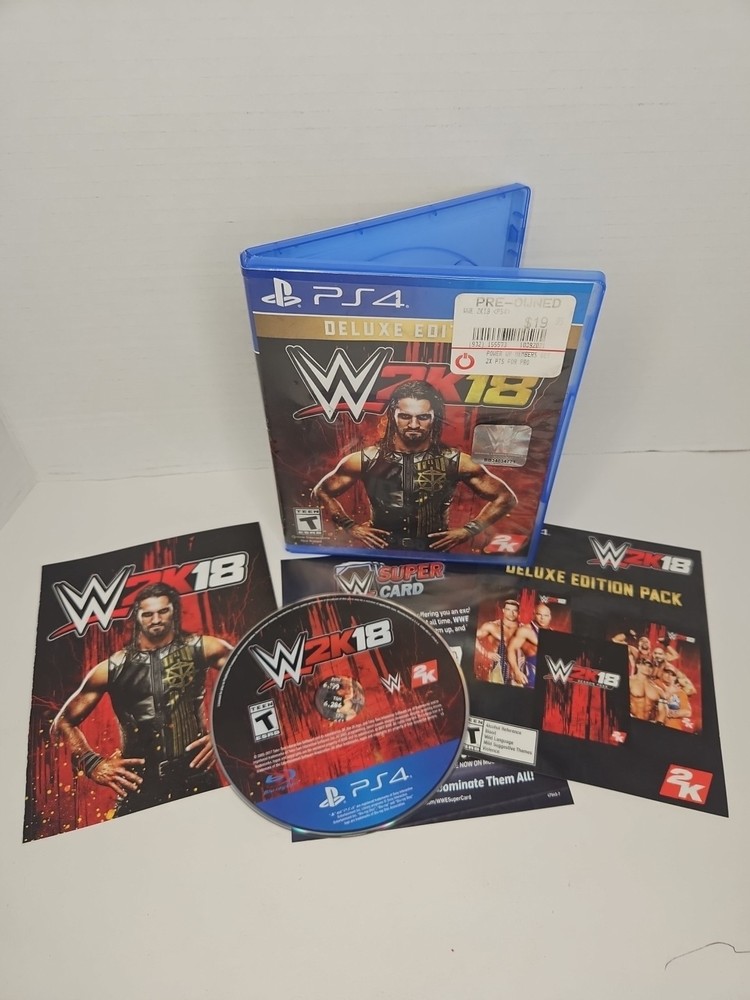 WWE 2K18 - Deluxe Edition - PS4 - Complete Case Manual Disc CIB
