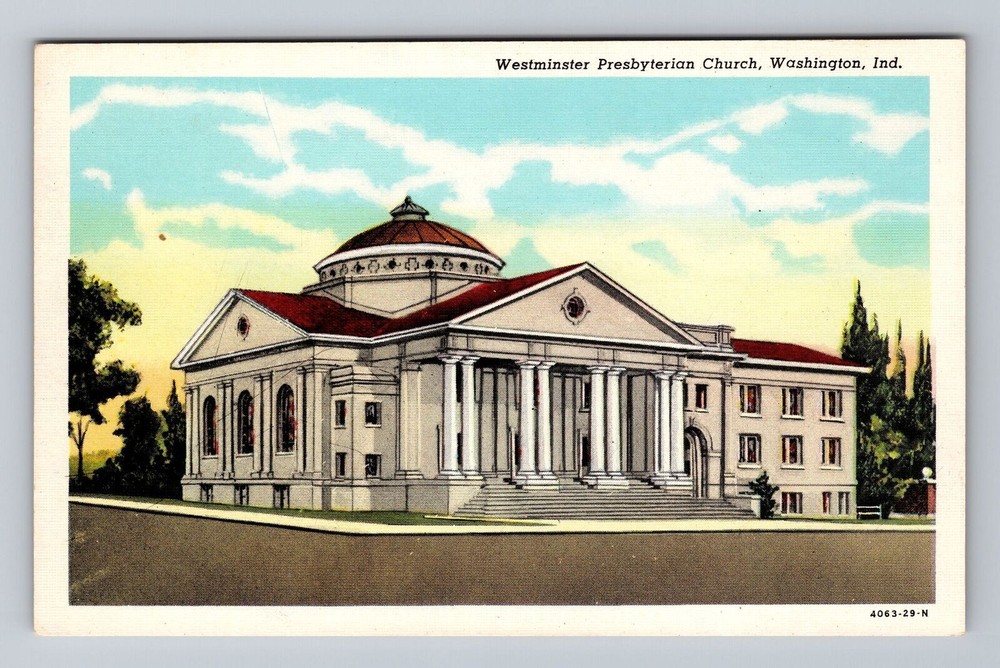 Indiana IN Washington Westminster Presbyterian Church Vintage Postcard