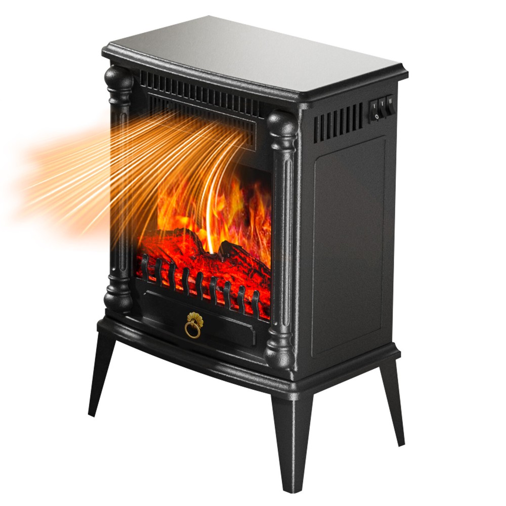 Electric Fireplace Heater Infrared Space Heater 1500W 3D Flame Effect Fireplace