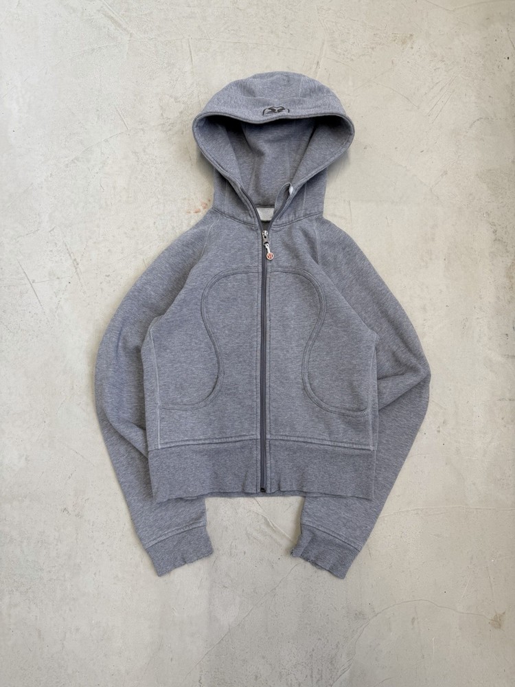Vintage Lululemon Scuba Hoodie Full Length Zip Gray Women’s Fitted Jacket Sz 6