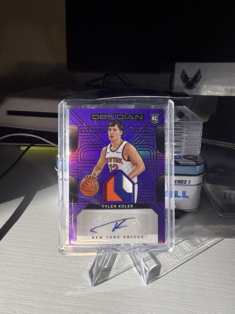 TYLER KOLEK 2024 OBSIDIAN RPA ROOKIE PATCH Auto PURPLE  Numbered 75 /75- KNICKS