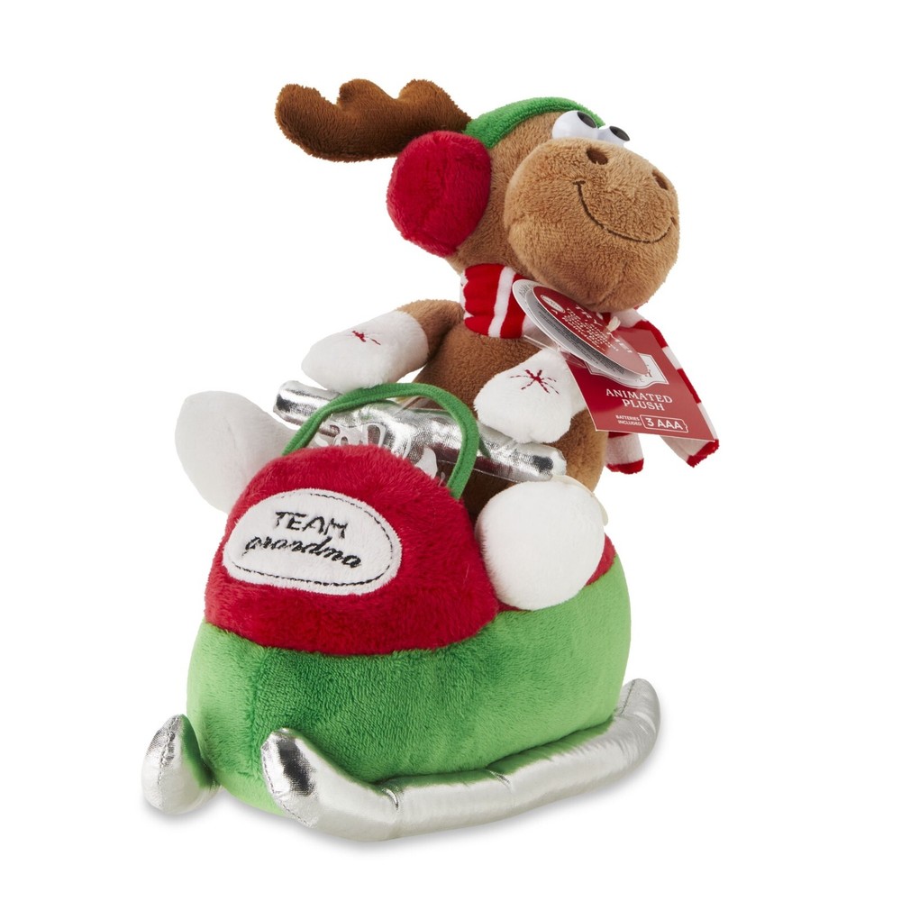 Peluche animado canta abuela fue atropellada por un reno Navidad 2023 ciervo de rienda-image