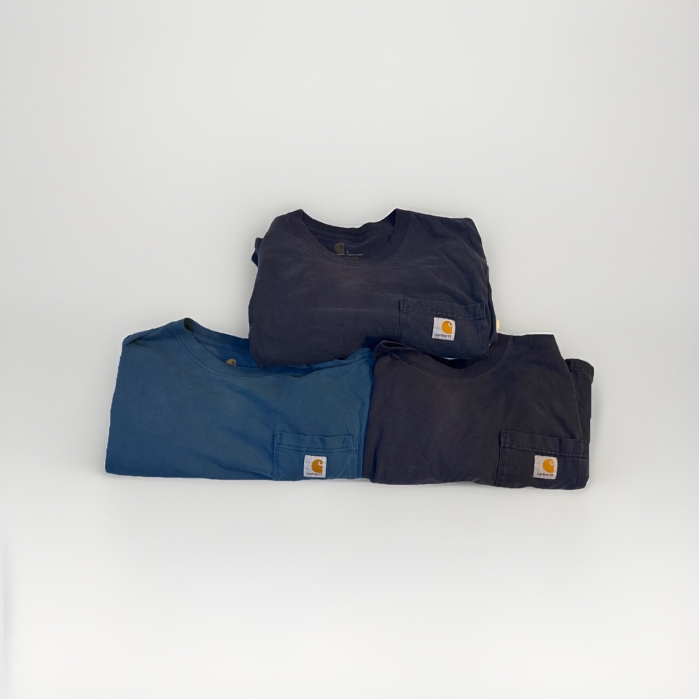 Carhartt Men's T-Shirt Lot of 3 Large Short Sleeve Pockets Original Fit Workwear