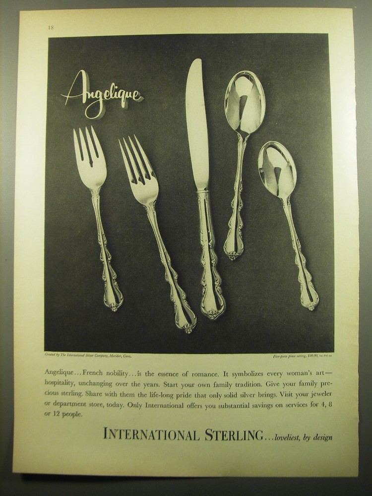 1960 International Sterling Angelique Silverware Vintage Ad
