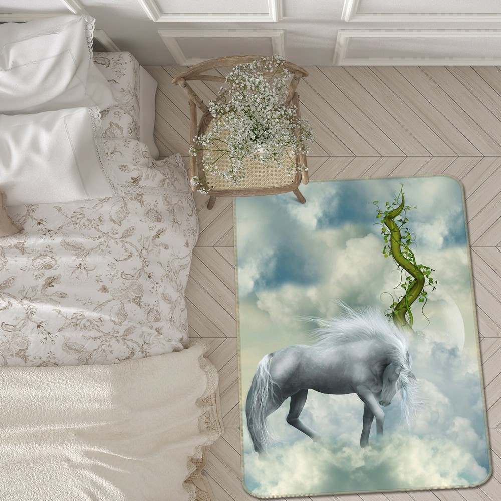 3D Green Tree Vine Unicorn O871 Animal Non Slip Rug Mat Elegant Photo Carpet Fay