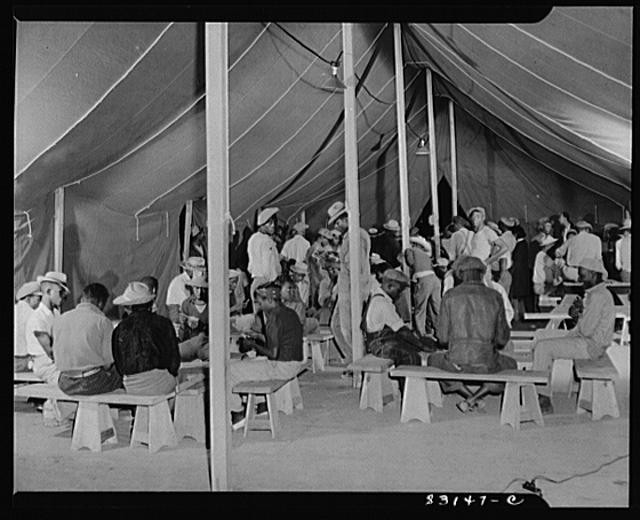 Bridgeton New Jersey 1930s FSA Workers Camp Tent Mess Hall Dining Room