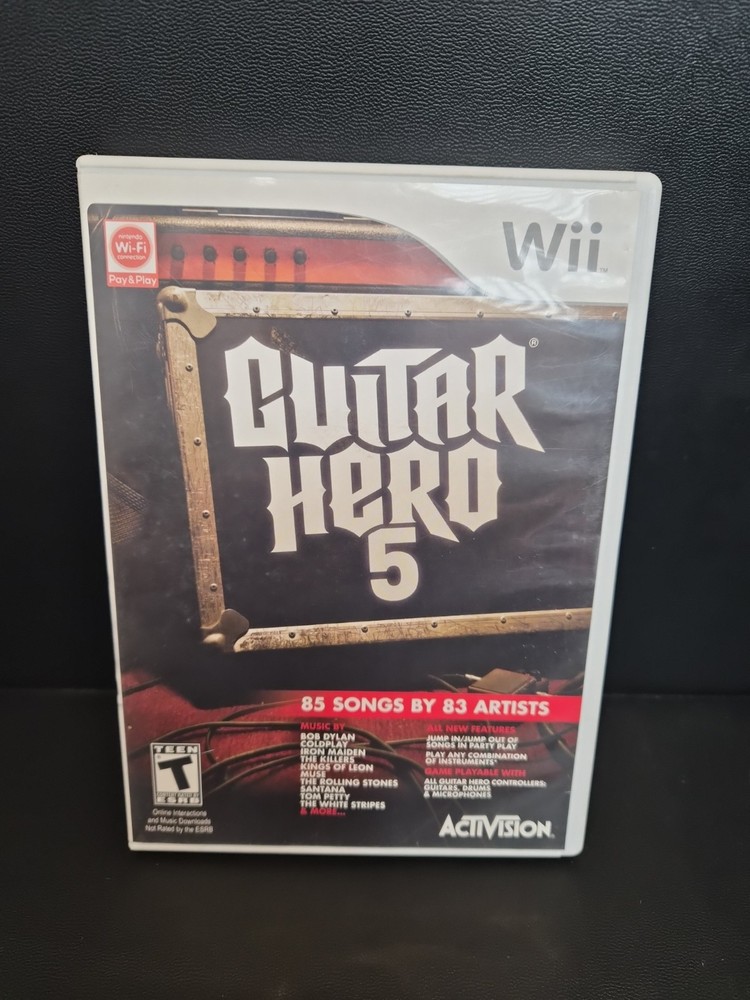 Guitar Hero 5 (Nintendo Wii, 2009) Video Game With Manual - TESTED!