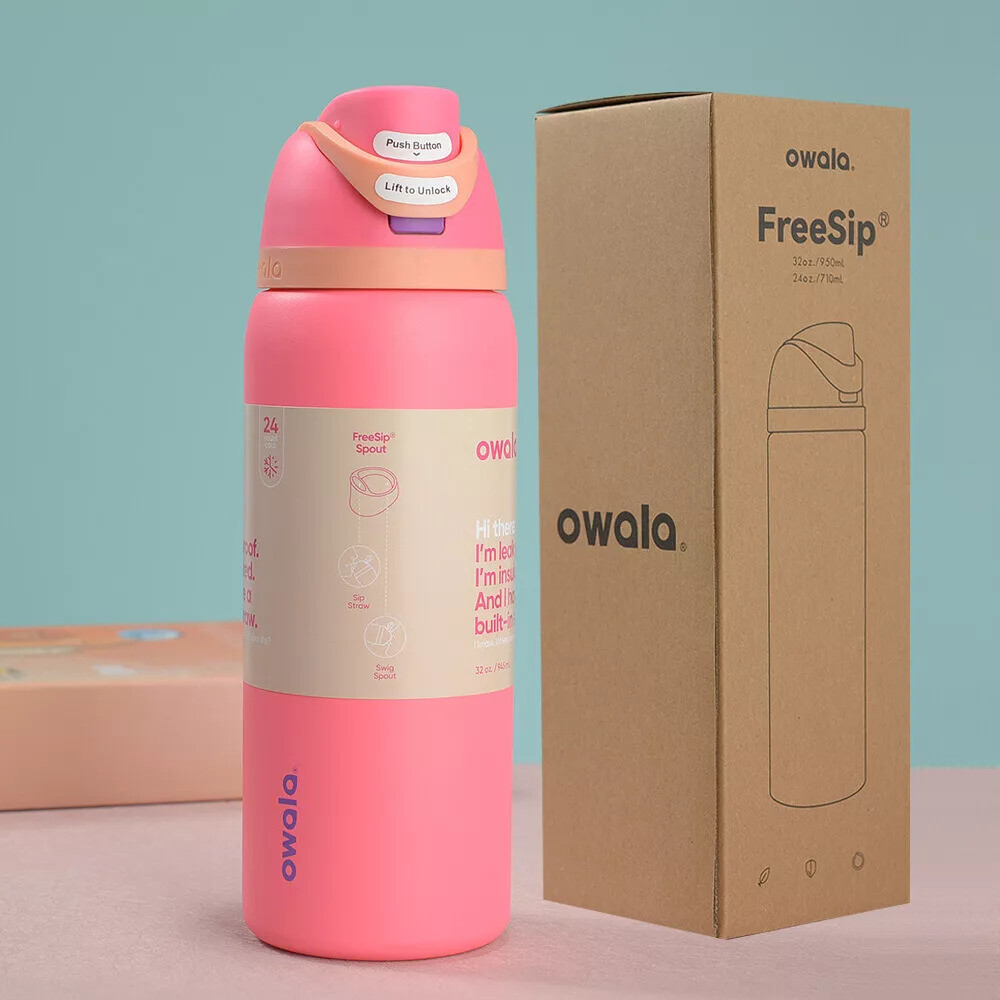 Owala 32oz Stainless Steel Water Bottle Outdoor Sports Mug 2024 New  +*/