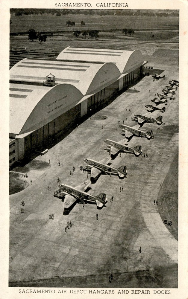 TRANS IN RE, SACRAMENTO, CALIFORNIA, SACRAMENTO AIR DE Postcard