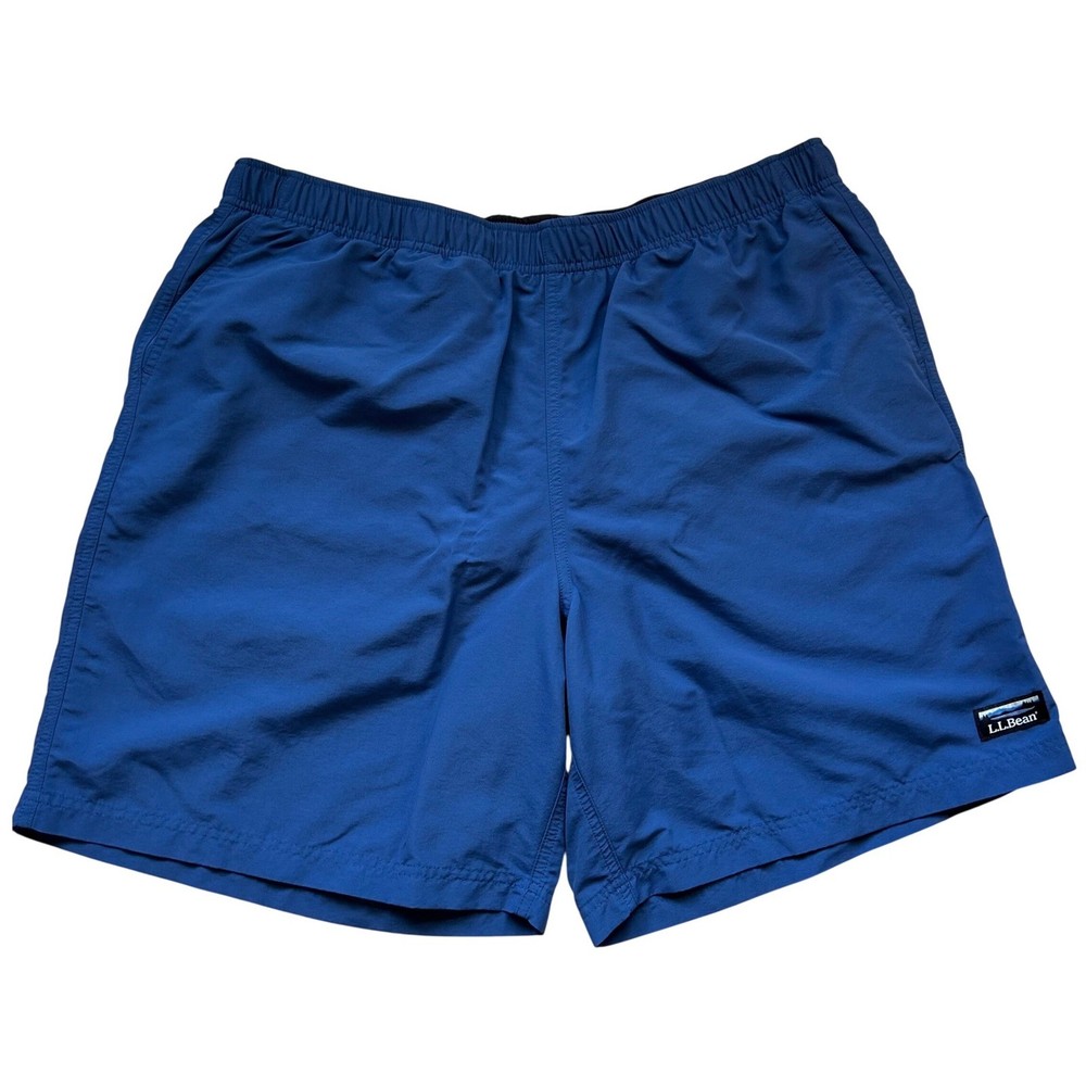 LL Bean Mens Blue Supplex Nylon Mesh Lined Shorts Swim 7 Inch Inseam 503783 XL