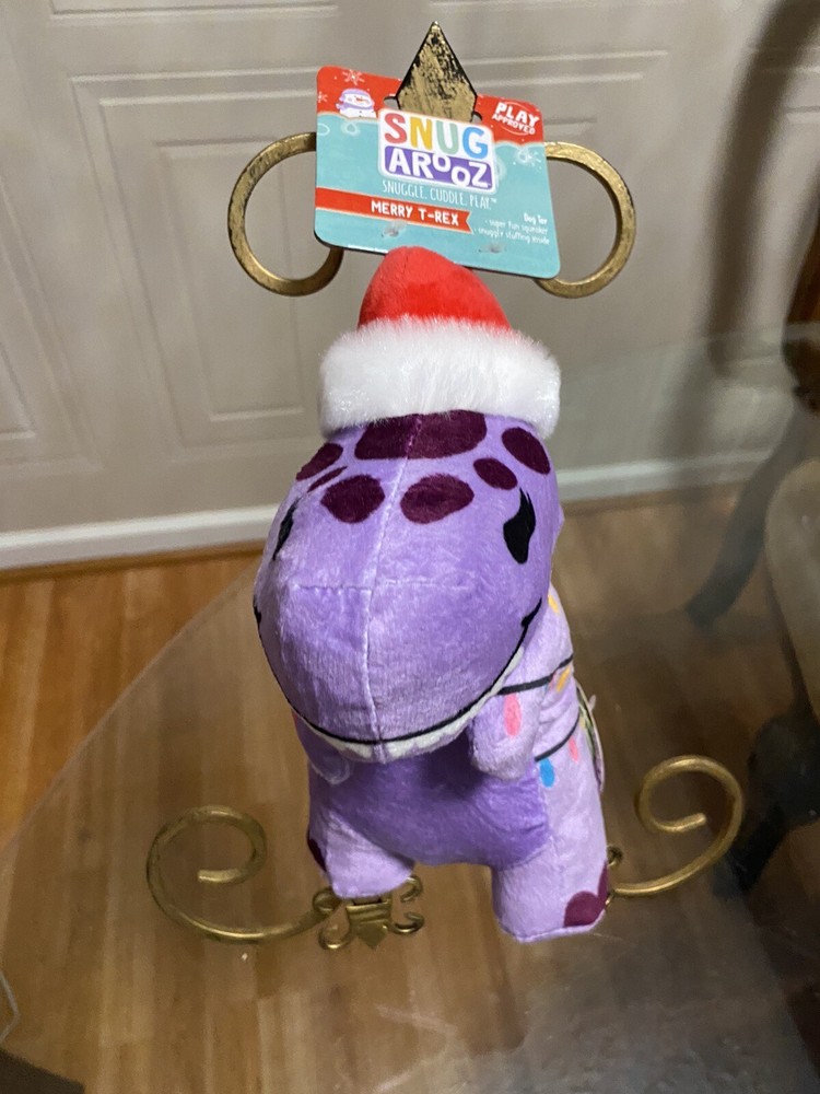 SNUG AROOZ Dog Tug Toy- T Rex Dinosaur Christmas Gift 9”