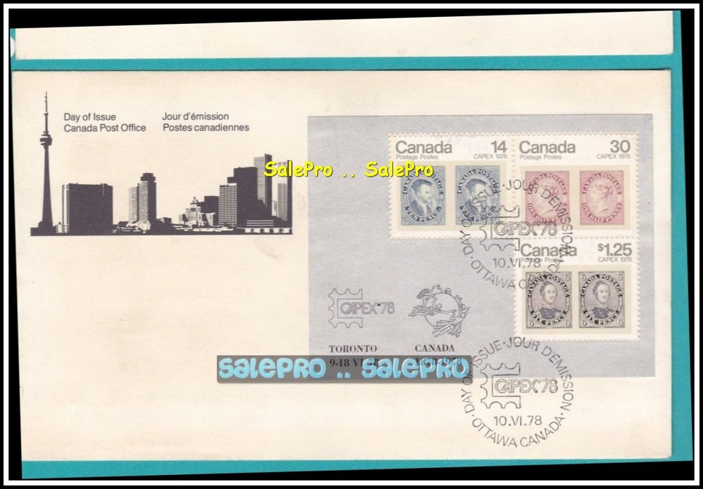 CANADA 1978 CAPEX CANDIAN INTER. PHILATELIC EXHIBITION FACE $1.69 STAMP SET FDC
