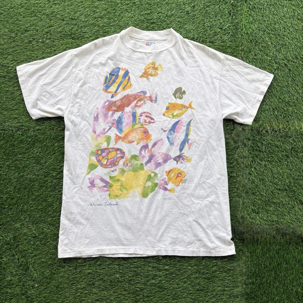 Vintage 90’s Maui Island Hawaii Fish T-Shirt Single Stitch Made In USA Large